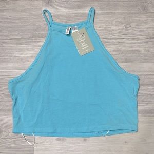 Summer blue H&M tank-top crop-top